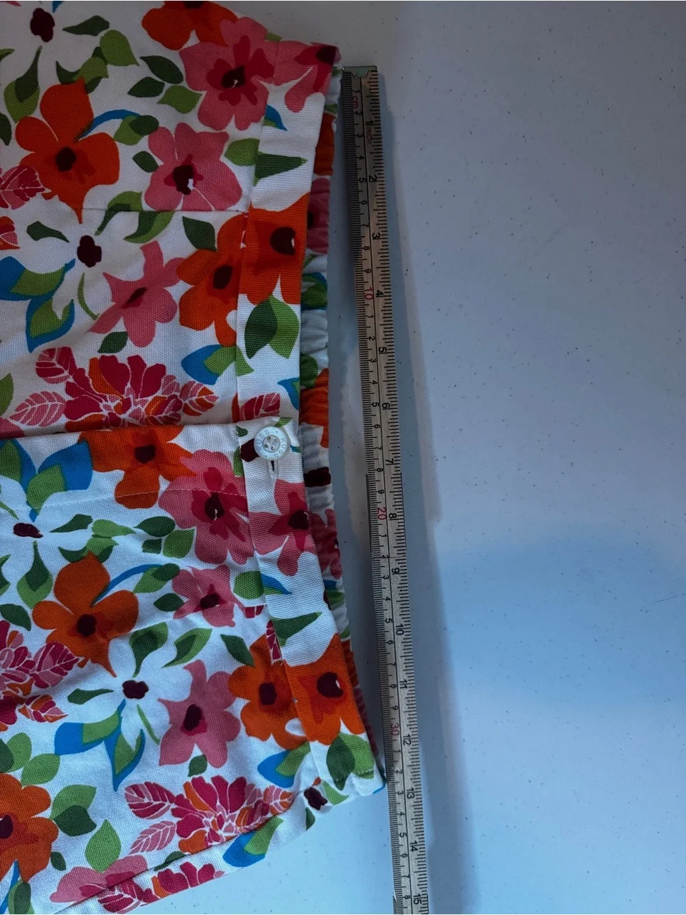 RUSS Pants Women's Size 6 White Floral Print Cropped Capri Y2K vintage